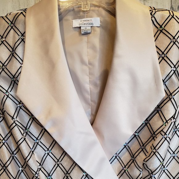 Dress Barn Metallic Gold Chiffon Jacket Blazer lined size 14 - Picture 6 of 8